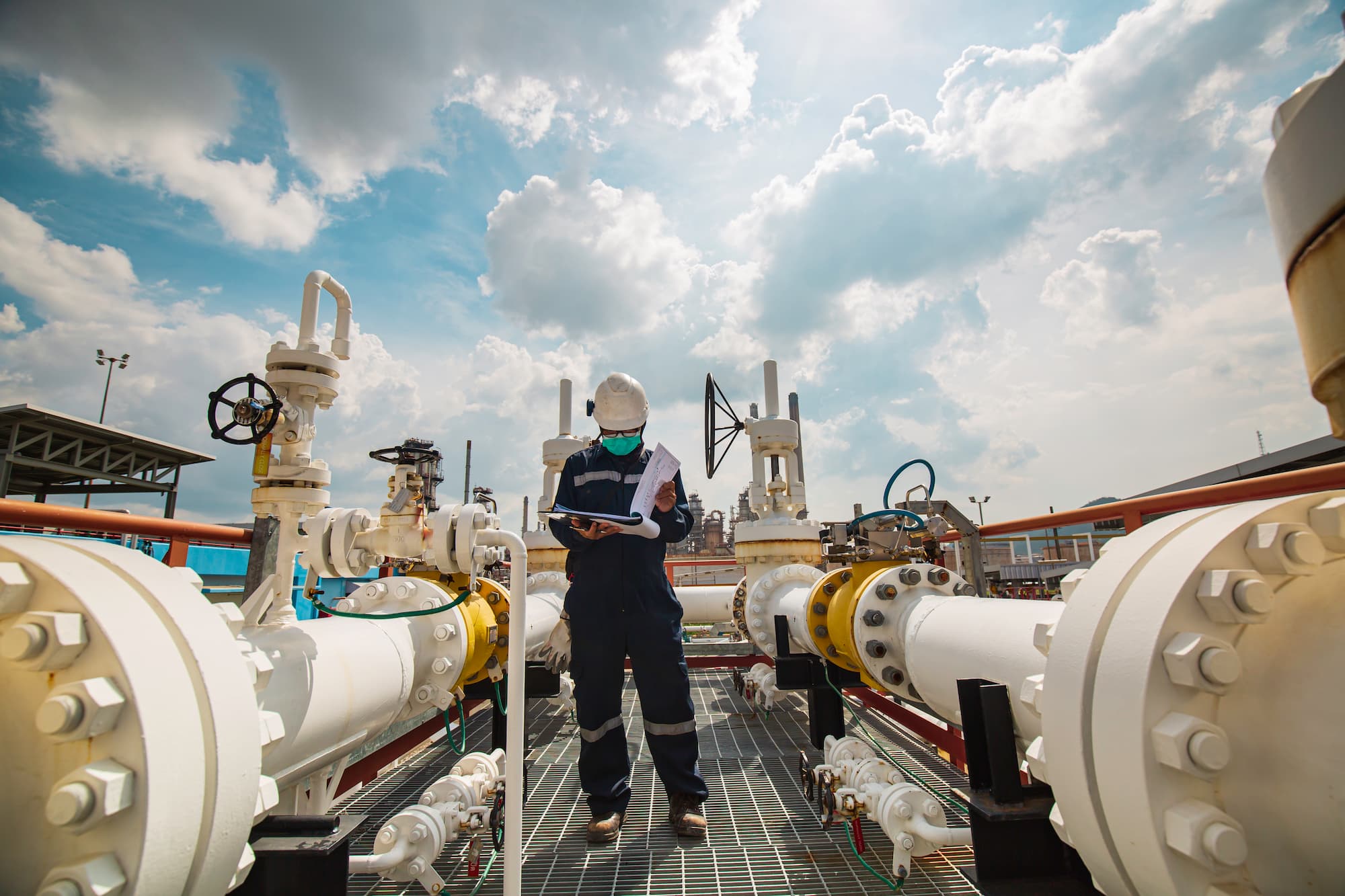 Worker in Drilling Operation