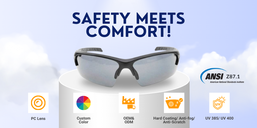 Eyewear Work Safety Glasses Ansi Z87 Anti-fog Eye Protection Goggles Unbreakable