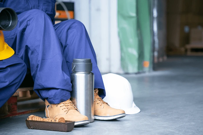 workers wear safety shoes