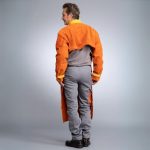 Removable Kevlar® apron worn with welding bolero