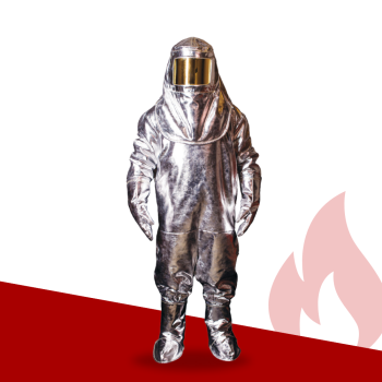Aluminized flameproof suit for heavy fire entry, full set