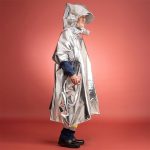Aluminised poncho packed in action