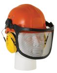 Casque forestier avec protections antibruit et visière