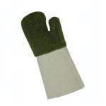 Kermel® mittens with leather oversleeve, pair showing construction and lining detail