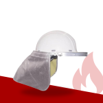 Aluminised para-aramid neck guard side view