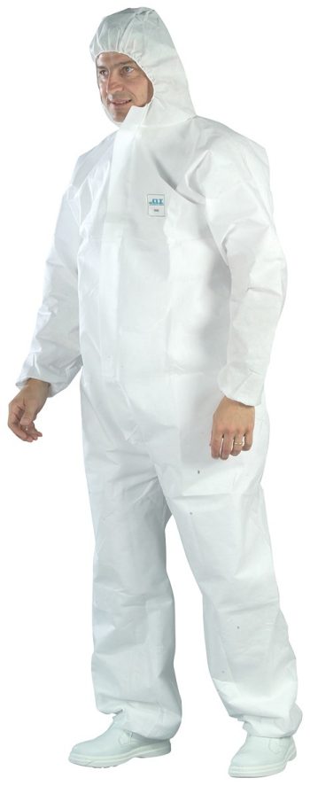 Talia Disposable Coverall Category III | 3-Layer Hooded Protective Suit | Type 5/6 Antistatic White