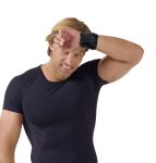 E.COOLINE wrist cooler worn on wrist, front view