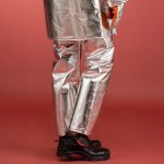 Lightweight aluminised trousers for fire protection front view