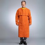 Removable Kevlar® apron worn with welding bolero