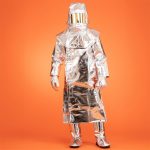 Aluminised light coat for fire protection front view