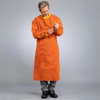 Removable Kevlar® apron worn with welding bolero