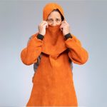 HTR leather welding hood with shoulder cover