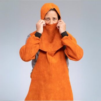 HTR leather welding hood with shoulder cover