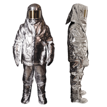 Aluminized flameproof suit for normal fire entry, full set