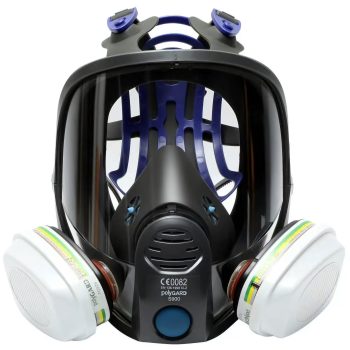 (Box of 4 Pcs) polyGARD S900 Full Face Respirator Mask – Anti-Fog Visor, Multi-Gas Protection & Speaking Diaphragm